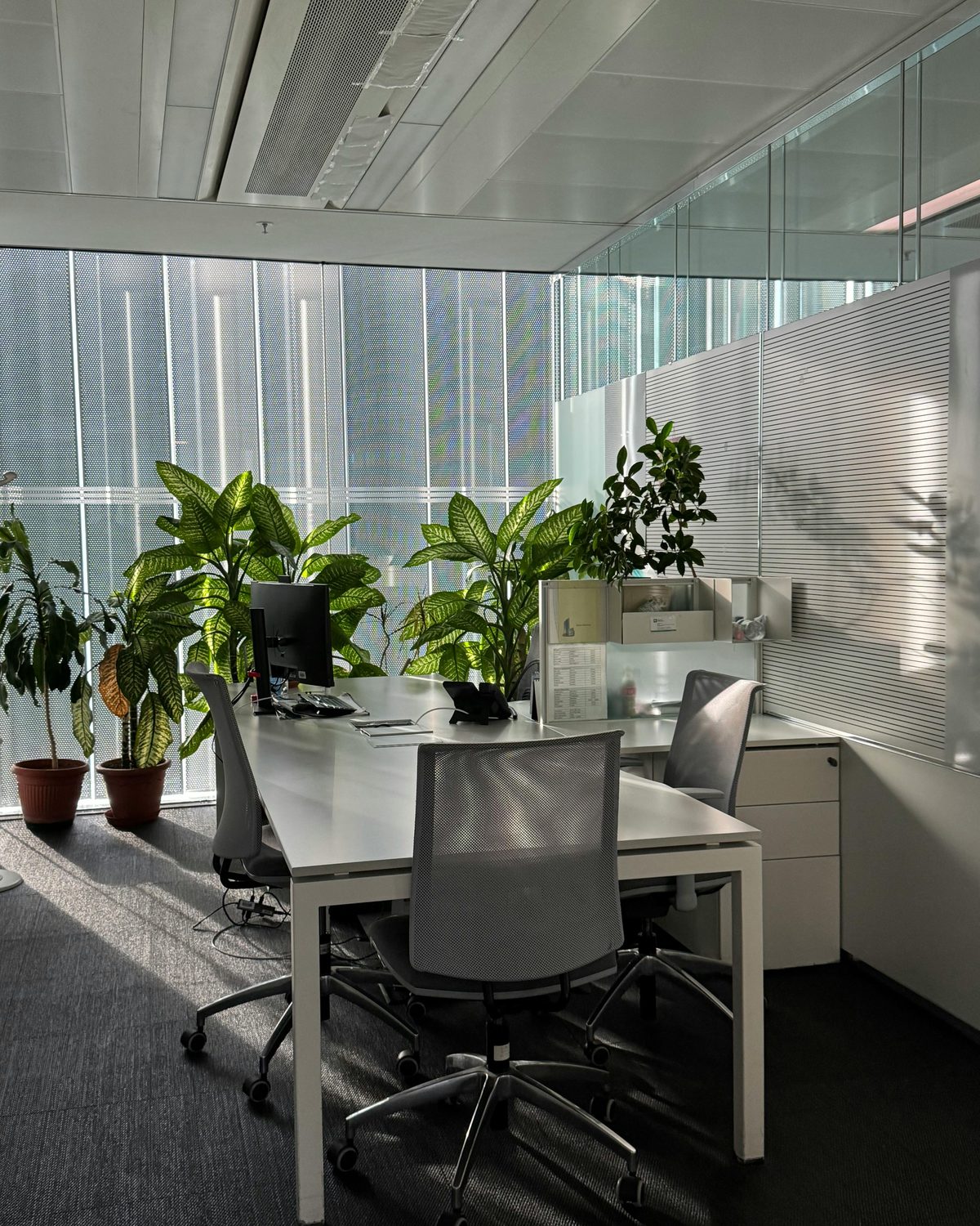 Modern, light-filled office workspace representing the ixploria engineering studio